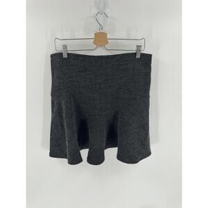 LOFT Dark Gray Herringbone Pattern A-line Skirt Womens Mid Thigh Length‎ Large